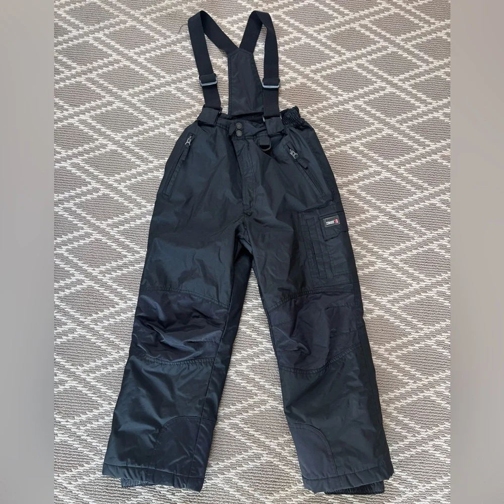32 degrees Kids Black Snow Bib Pants with Adjustable Suspenders